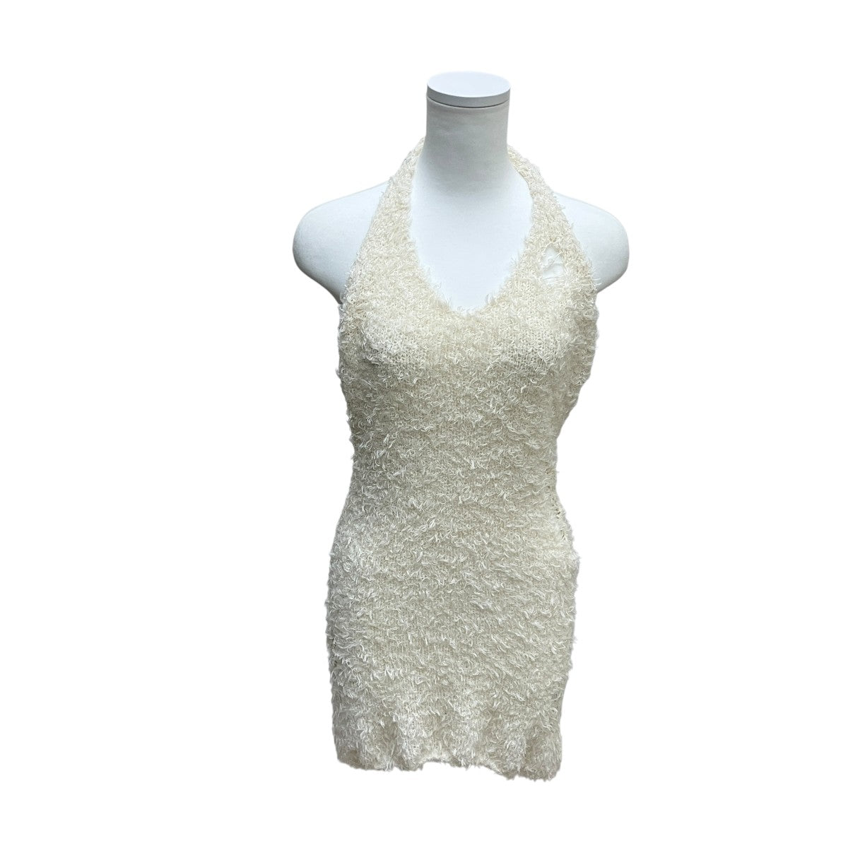 BOUCLE DAMAGE MINI-DRESSニットドレス