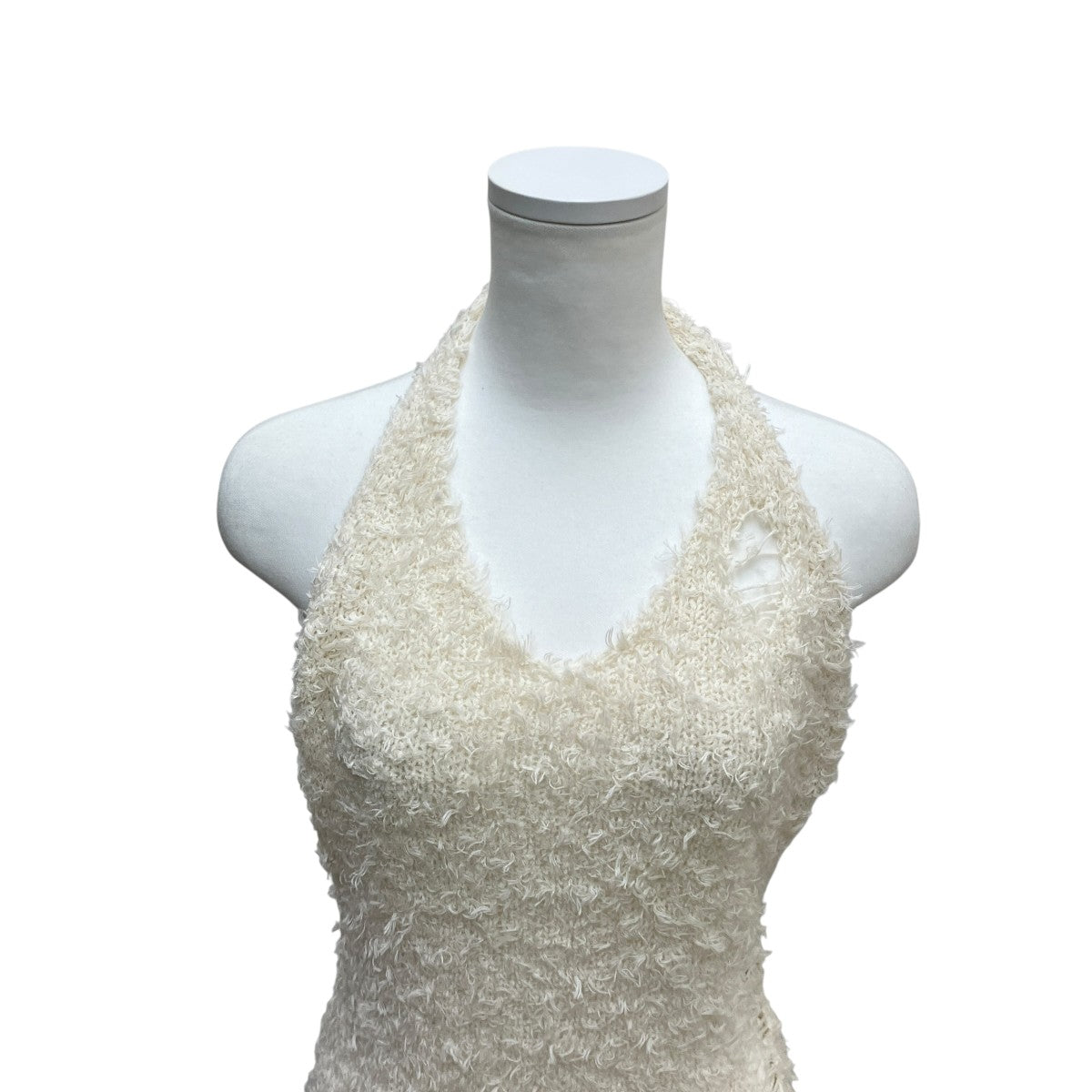 BOUCLE DAMAGE MINI-DRESSニットドレス