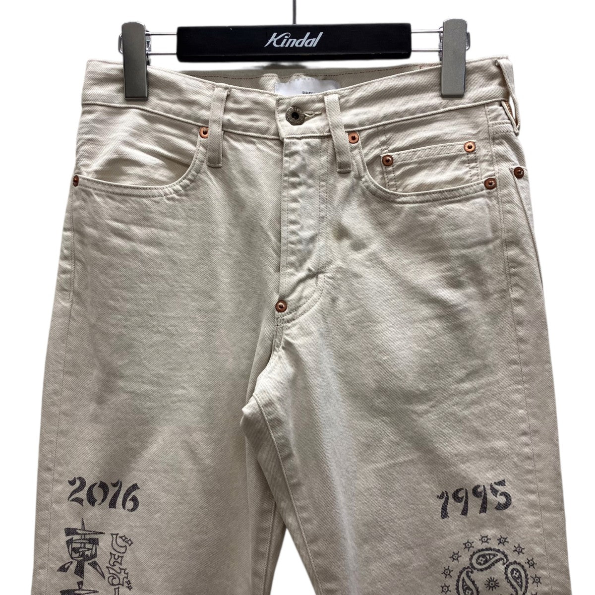 TATTOO FLASH PRINT MODERN DENIM FLARED CUT デニムパンツ