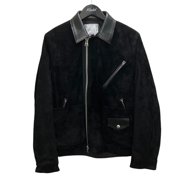 sacai サカイ　フェイクスエードミックスブルゾンMA-1 23AW sacai(サカイ) 26AWSuede Blousonスエードブルゾン ブラック サイズ 1