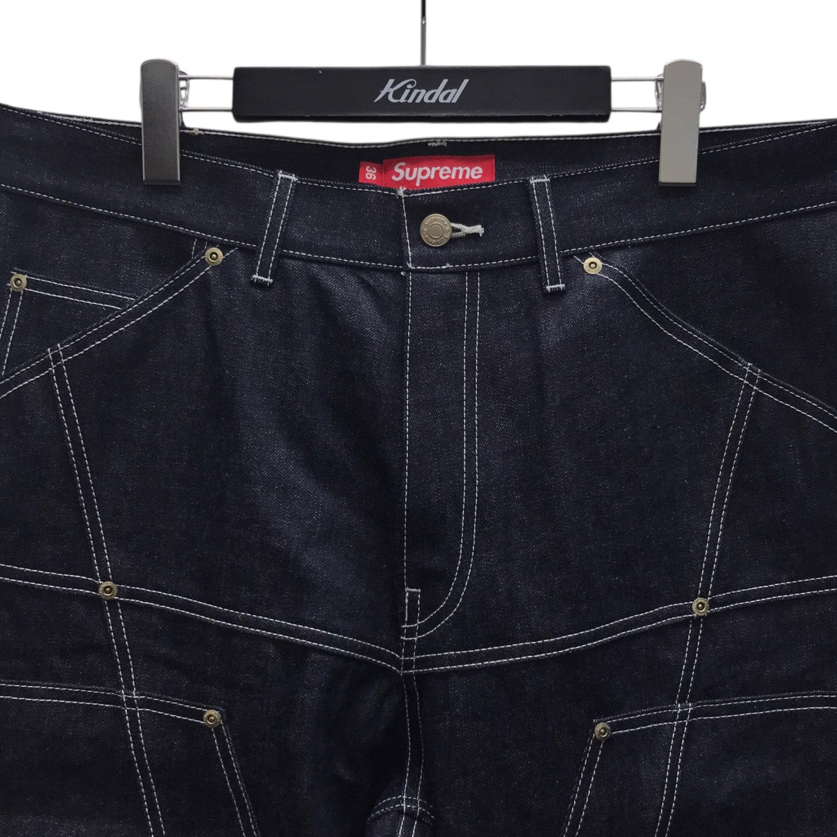 26SSContrast Stitch Double Knee Painter Jeanダブルニーペインターデニムパンツ