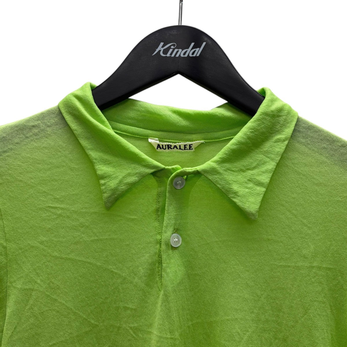 AURALEE(オーラリー) GAUZE SHORT POLO シアーポロシャツ A245P02RB 黄