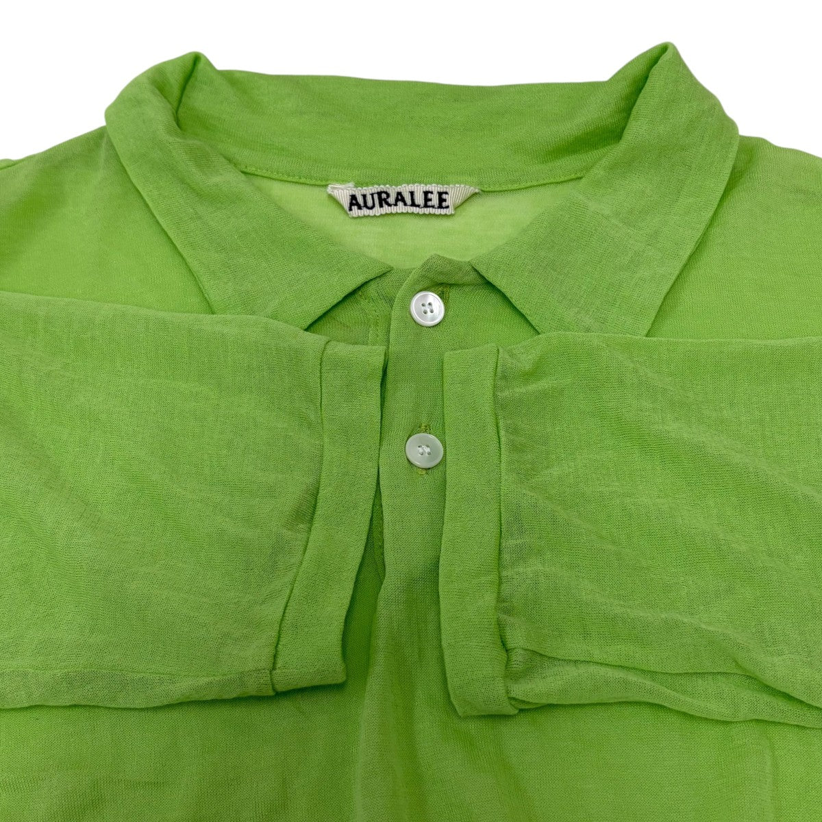 AURALEE(オーラリー) GAUZE SHORT POLO シアーポロシャツ A245P02RB 黄
