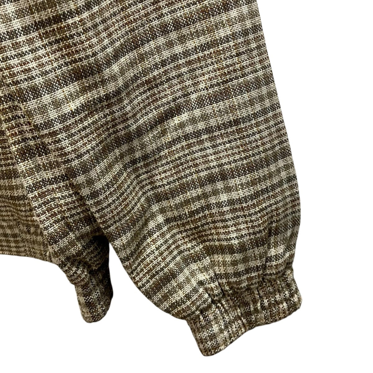 SILK LINEN CHECK BZ ジップチェックブルゾン