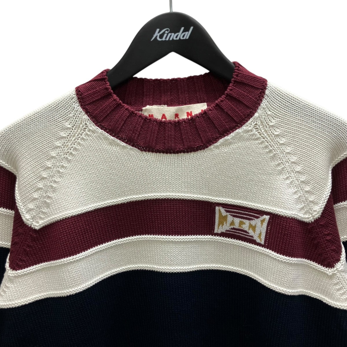 STRIPED COTTON LONG KNIT GAUGE コットンニット