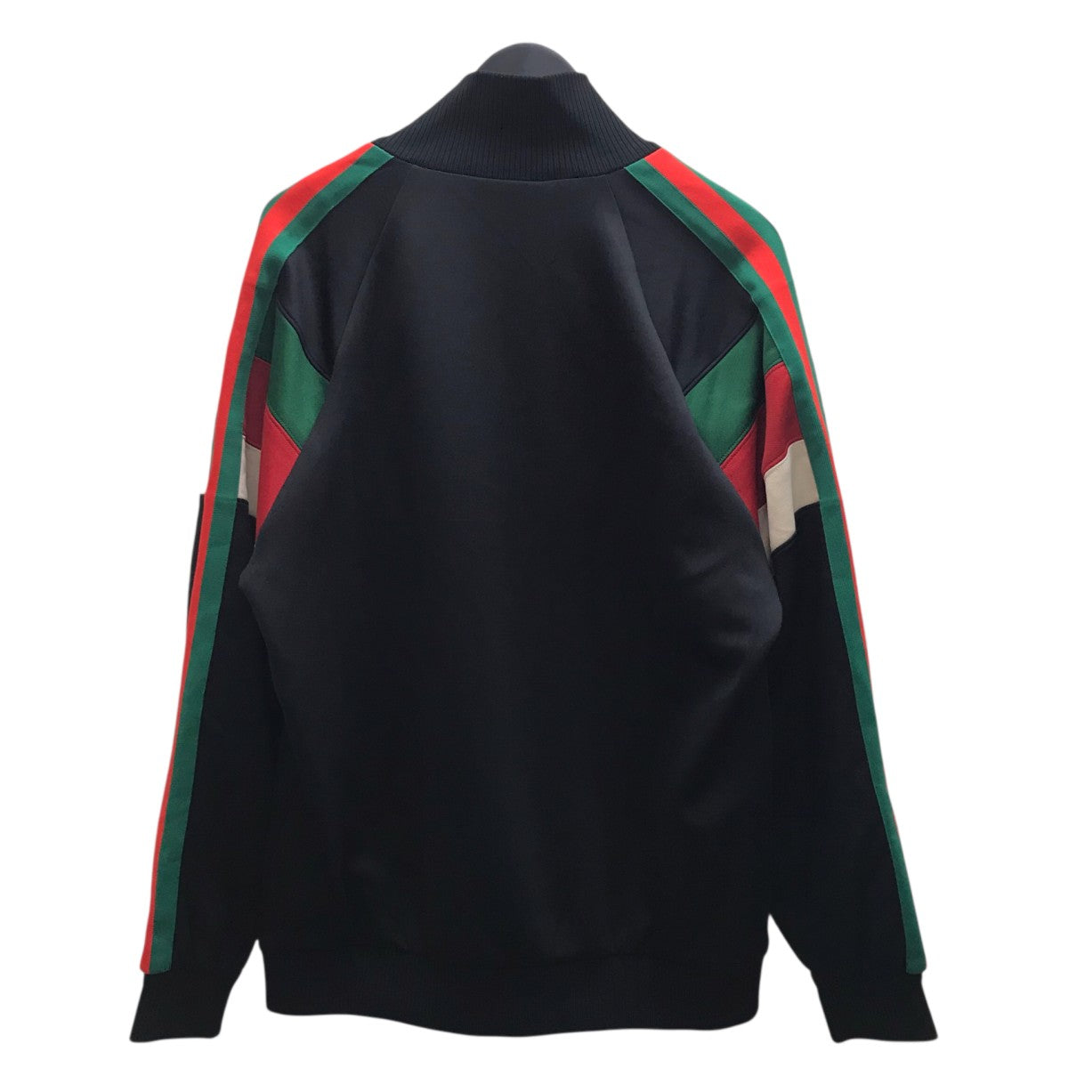 Logo-Print Striped Webbing-Trimmed Jersey Bomber Jacket ストライプネオプレンジップジャケット