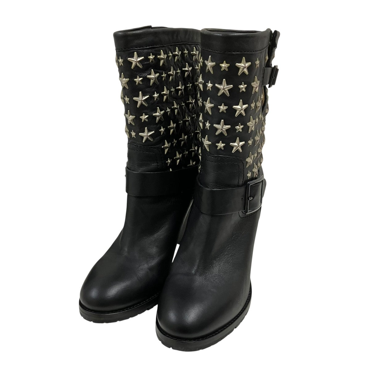 JIMMY CHOO スタースタッズショートブーツ 古着・中古-1枚目のアイテム画像