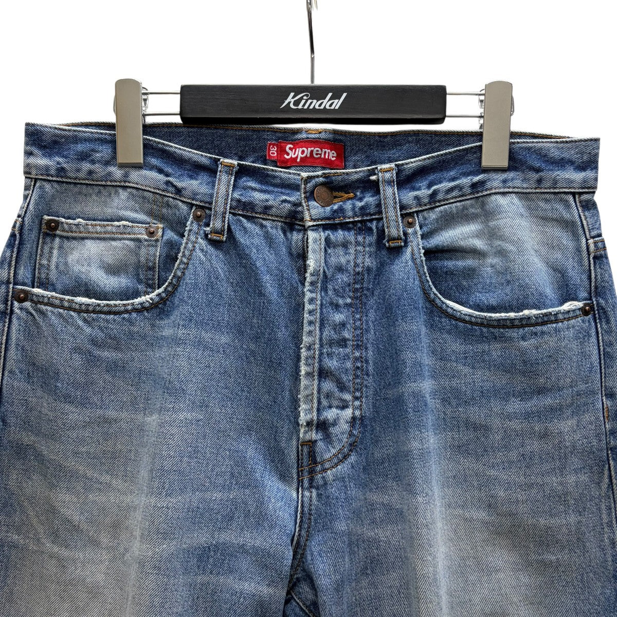 Distressed Loose Fit Selvedgeデニムパンツ