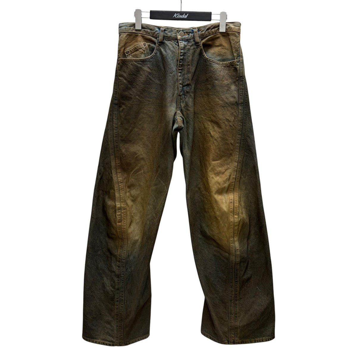 STUDIOUS別注 3D TWISTED WIDE LEG JEANS OIL オイル加工デニムパンツ