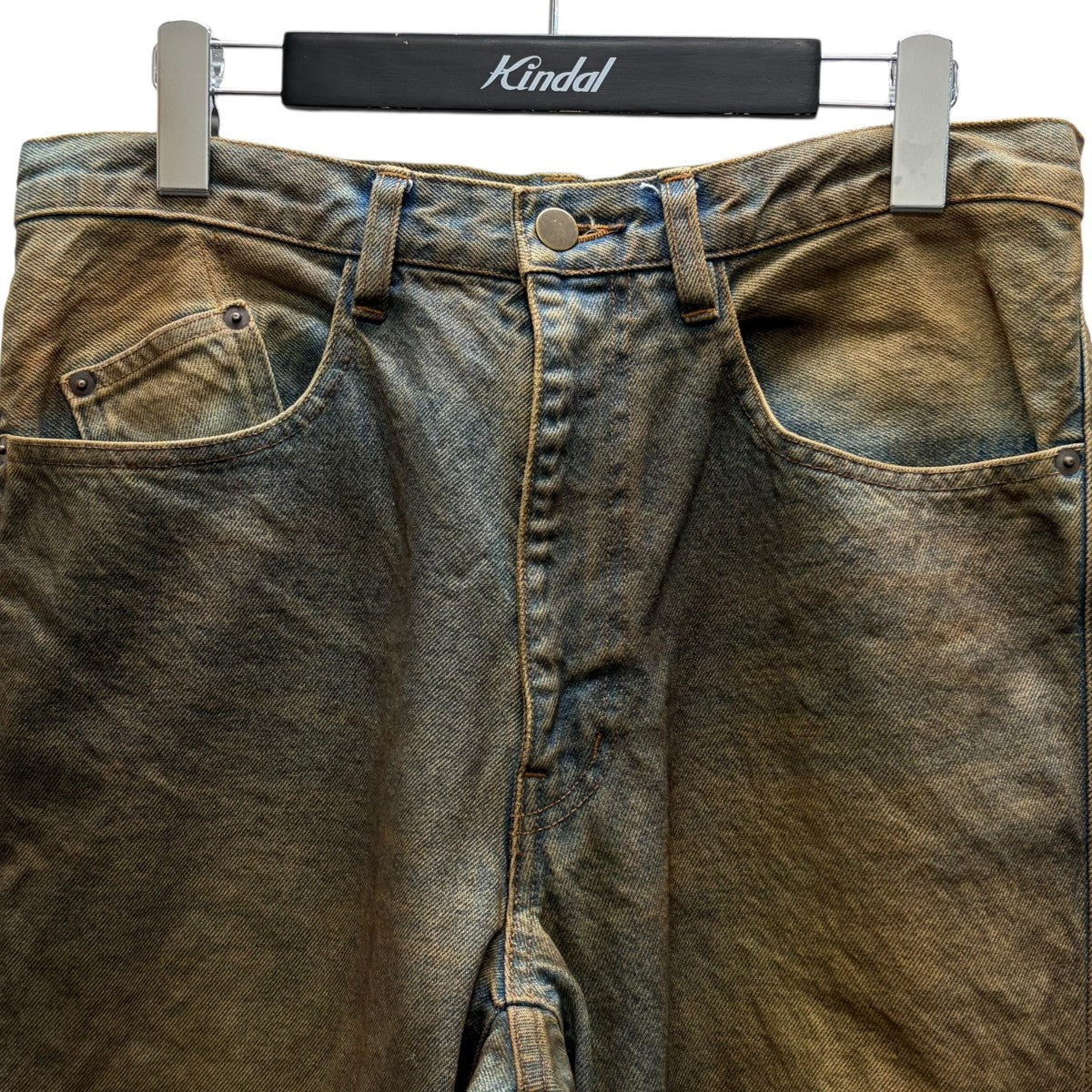STUDIOUS別注 3D TWISTED WIDE LEG JEANS OIL オイル加工デニムパンツ