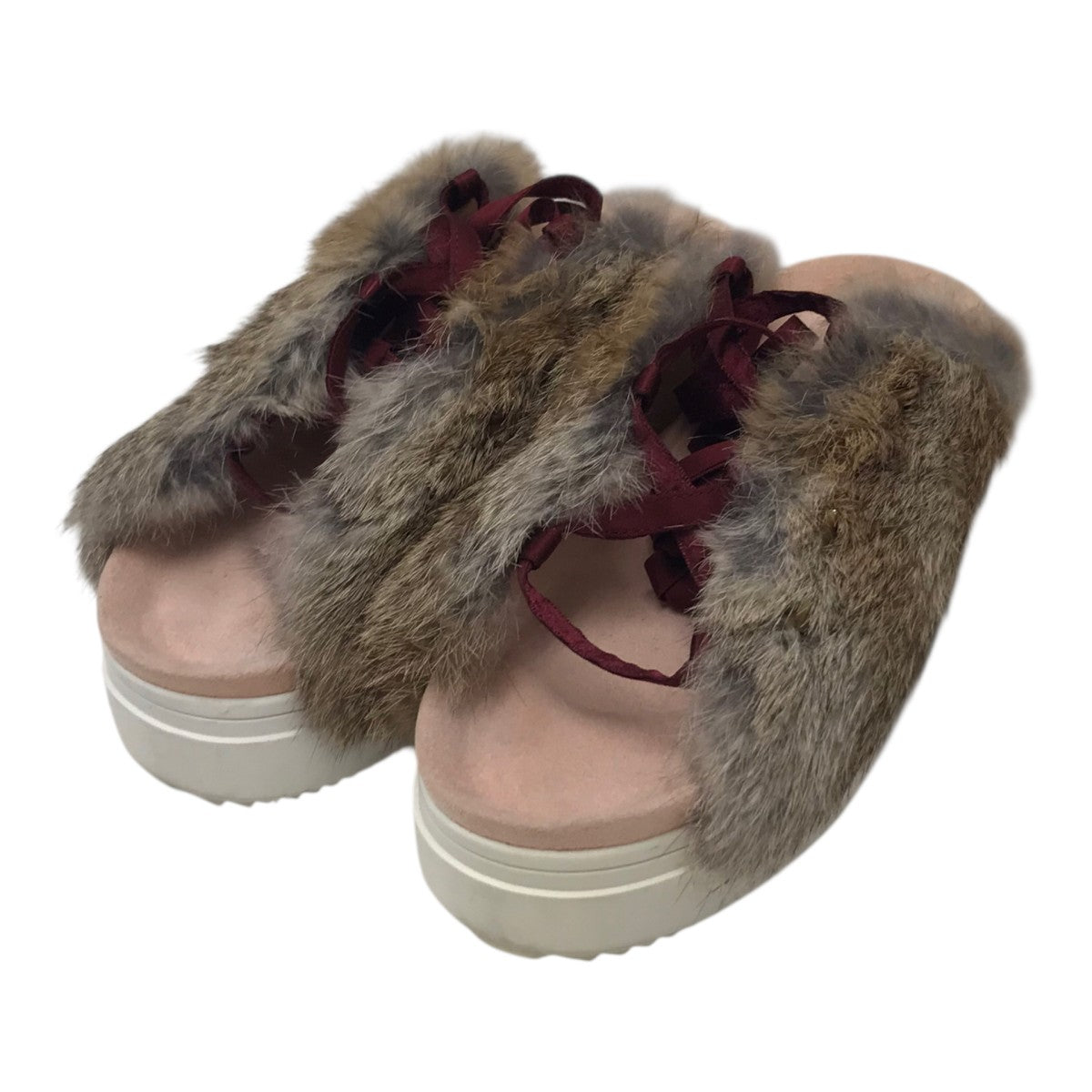UNDERCOVER ファーサンダル　16aw 美品 シャークソール UNDERCOVER(アンダーカバー) ファーサンダル UCQ1F03 ブラウン×ピンク