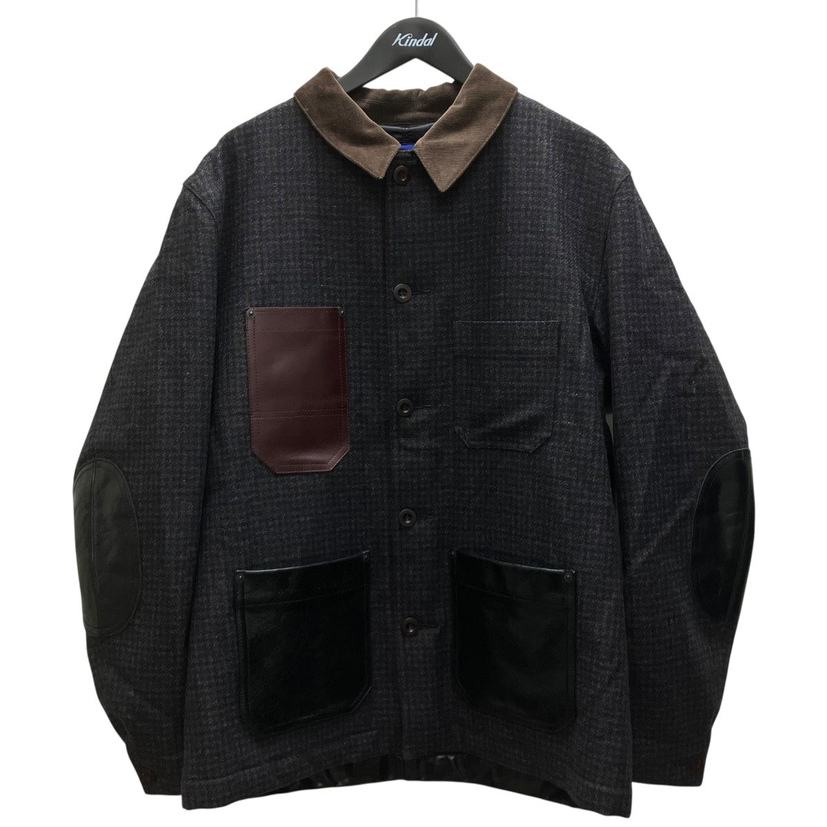 25AW ウールチェックジャケット　カバーオール
