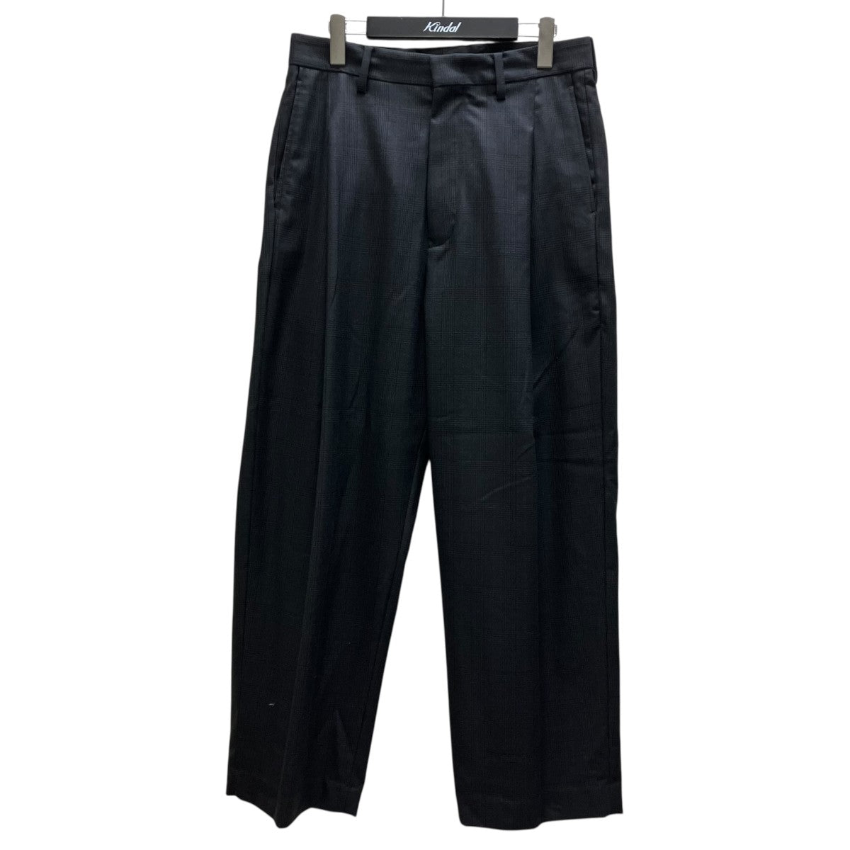 WOOL GLEN CHECK - 1 TUCK PANTS スラックス
