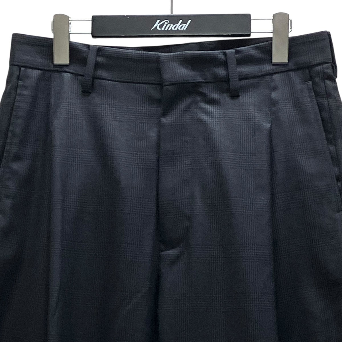 WOOL GLEN CHECK - 1 TUCK PANTS スラックス