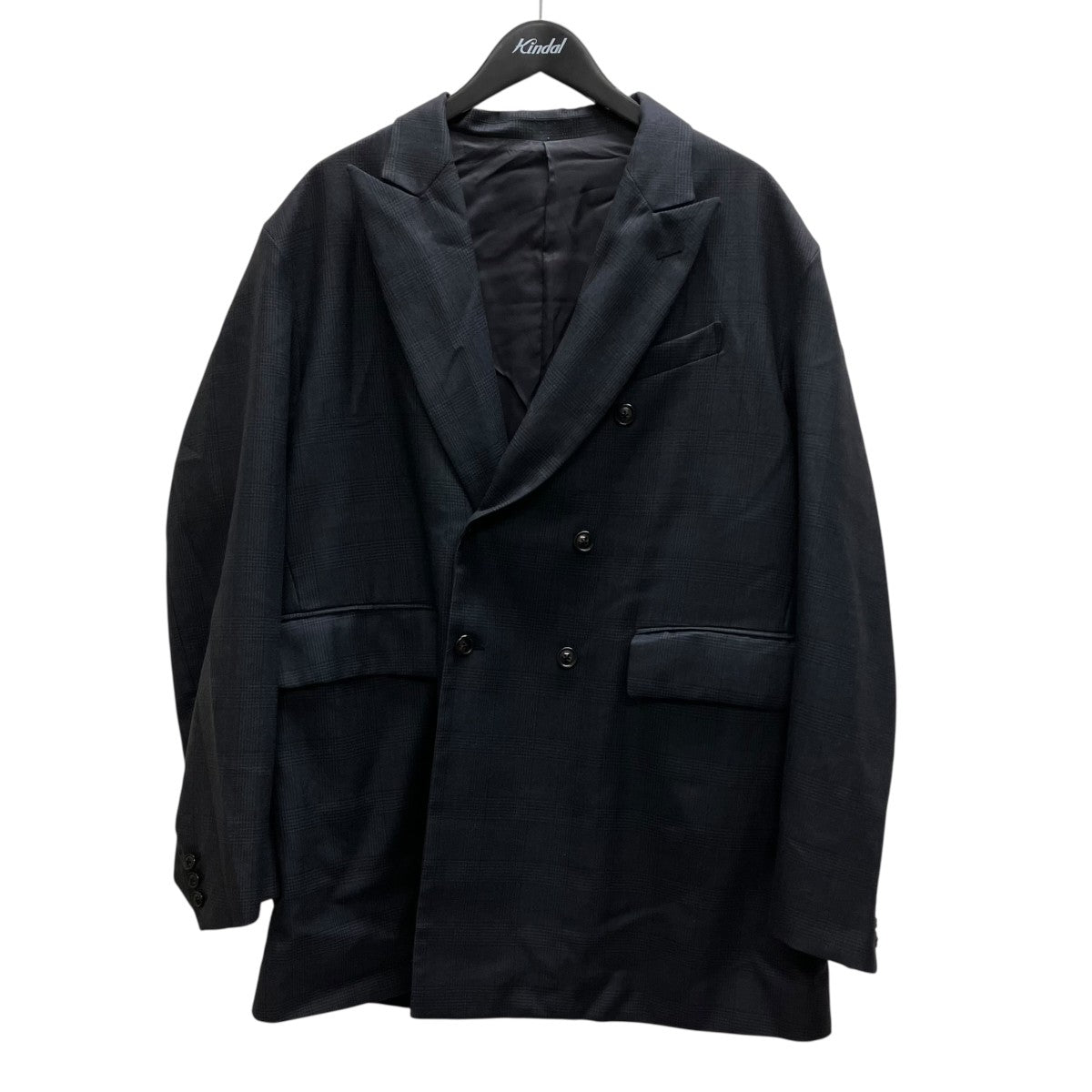 WOOL GLEN CHECK - DOUBLE BREASTED JACKET テーラードジャケット