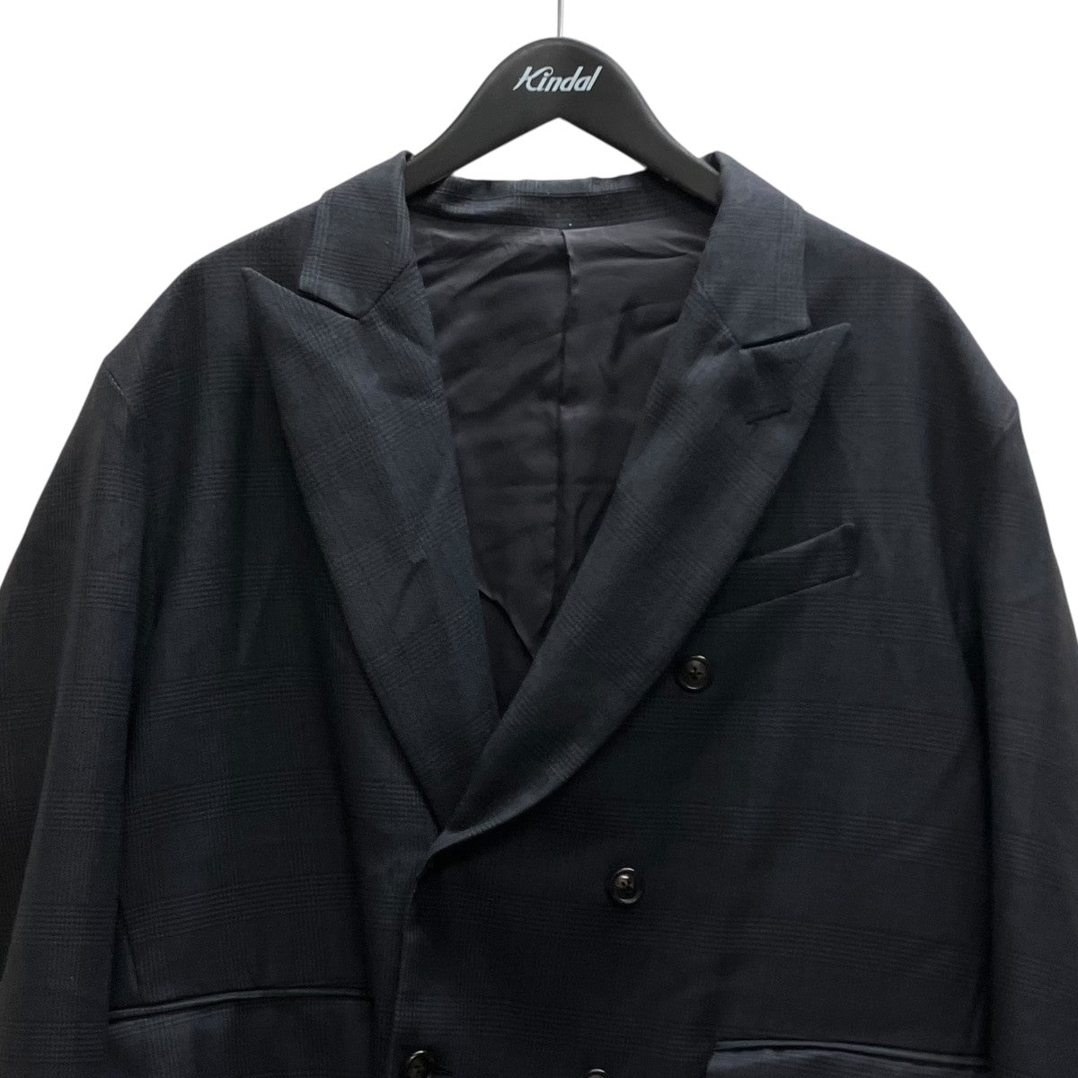 WOOL GLEN CHECK - DOUBLE BREASTED JACKET テーラードジャケット