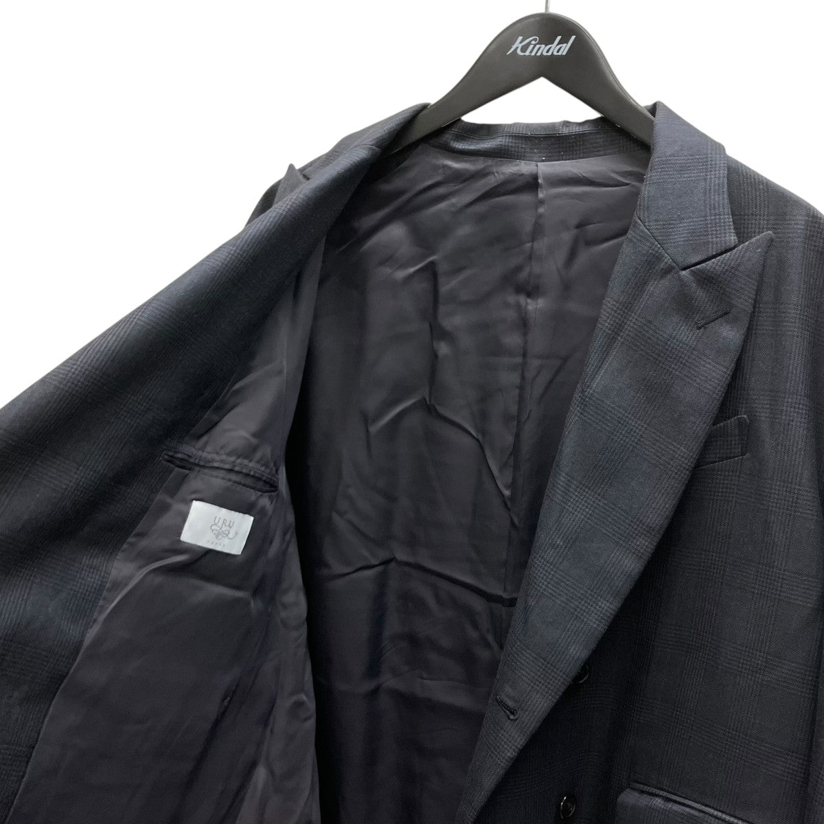WOOL GLEN CHECK - DOUBLE BREASTED JACKET テーラードジャケット
