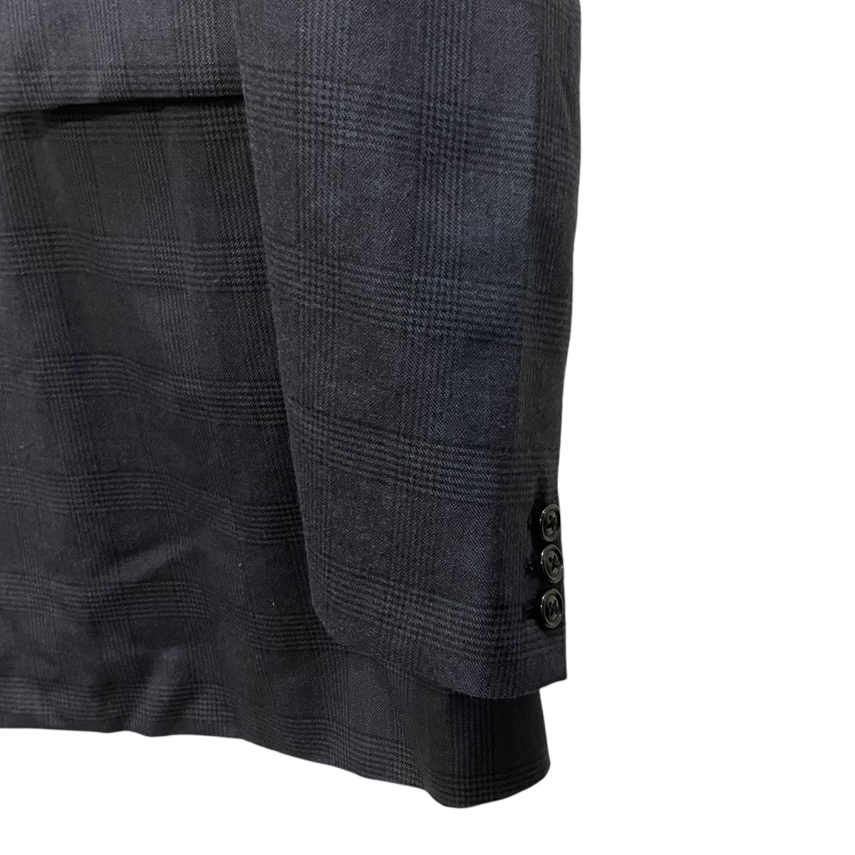 WOOL GLEN CHECK - DOUBLE BREASTED JACKET テーラードジャケット