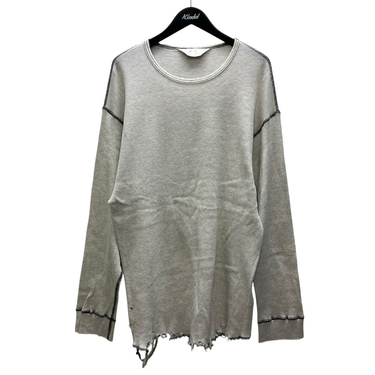 DAMAGE WAFFLE CREW LS T-SHIRTダメージワッフルクルーロングスリーブTシャツ