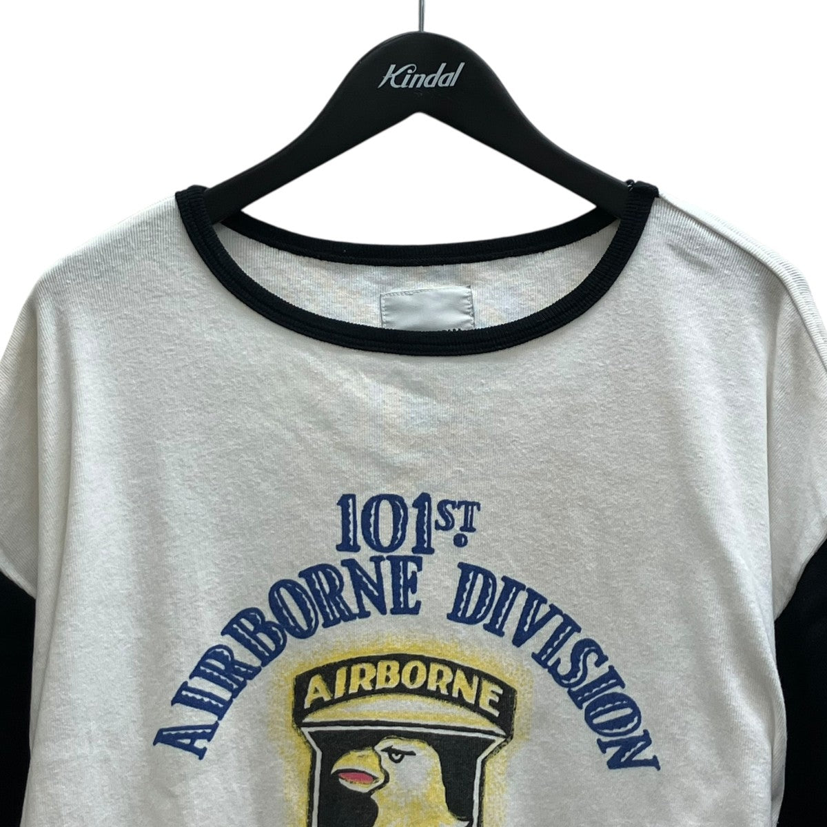 101ST AIRBORNE DIV． RIBBED SS CS AGED USED加工プリントTシャツ