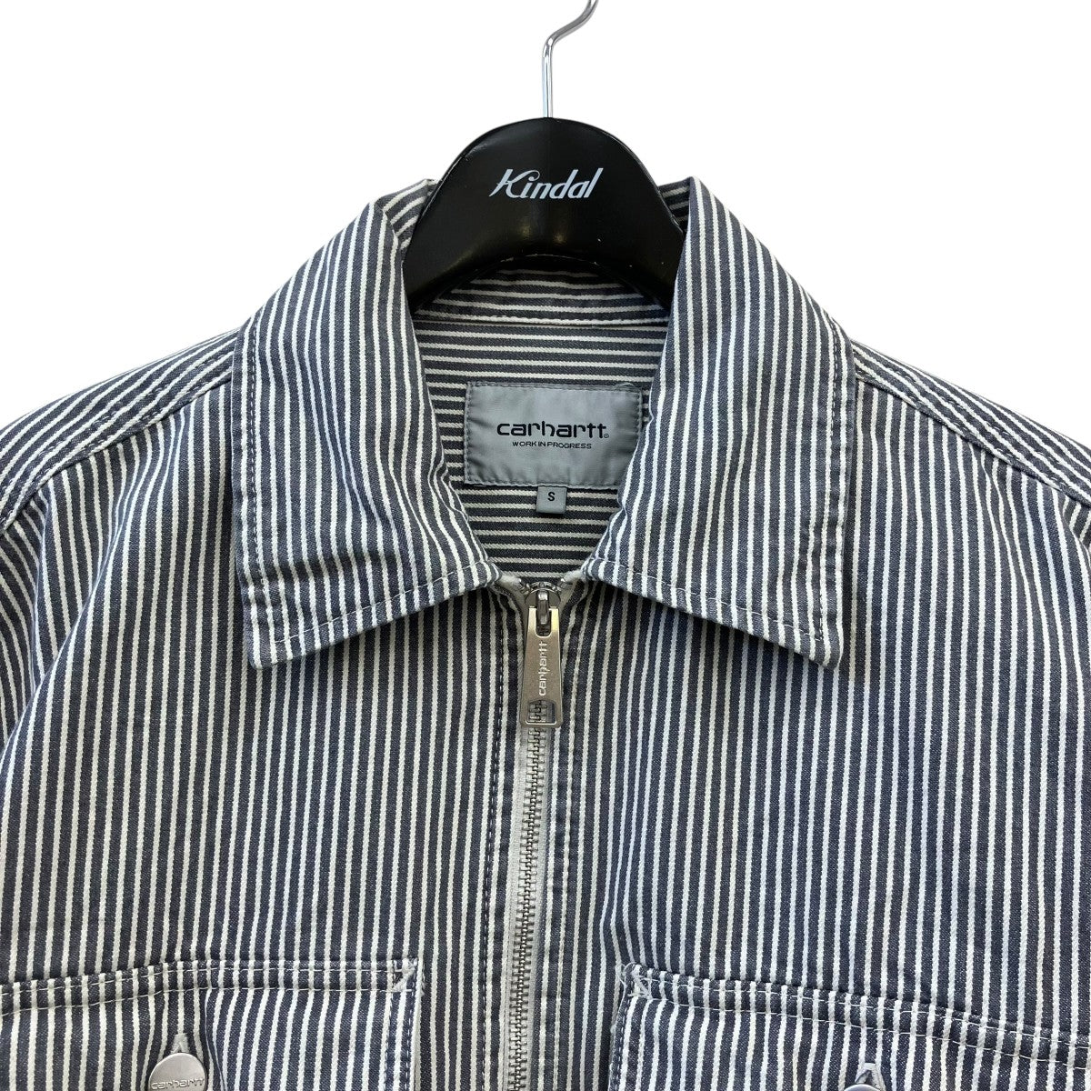 26SSMercer Shirt Jac - Mercer Stripe， Graphite   Wax， Stone washedストライプジップジャケットI036495