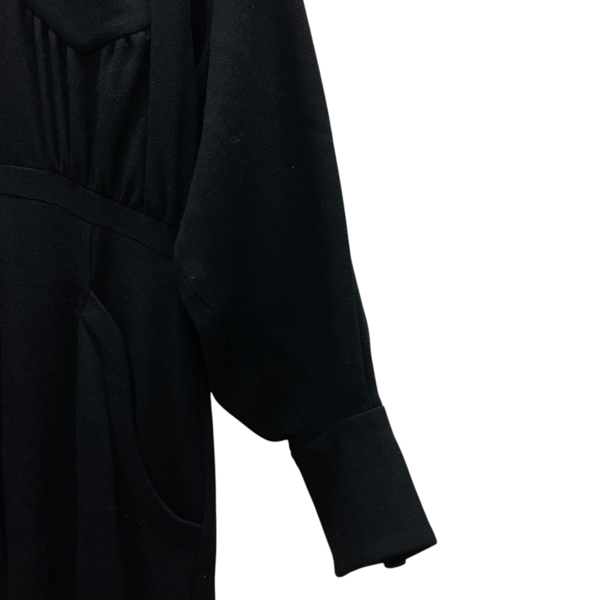 Wool Georgette Flare Dress 長袖ワンピース