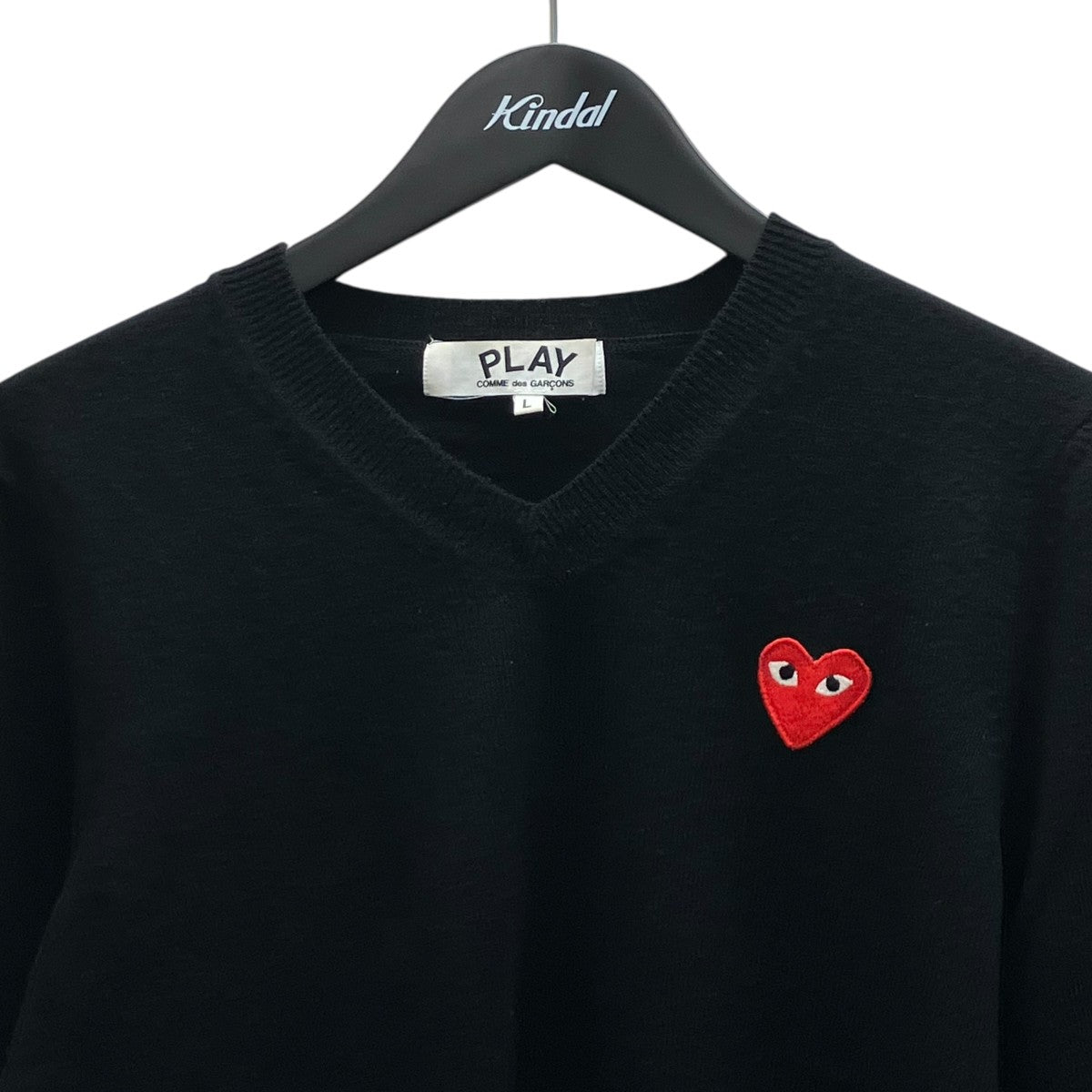 Gall様 COMME des GARÇONS ハウンドトゥース Vネック S PLAY COMME des GARCONS(プレイコムデギャルソン) Vネックニット
