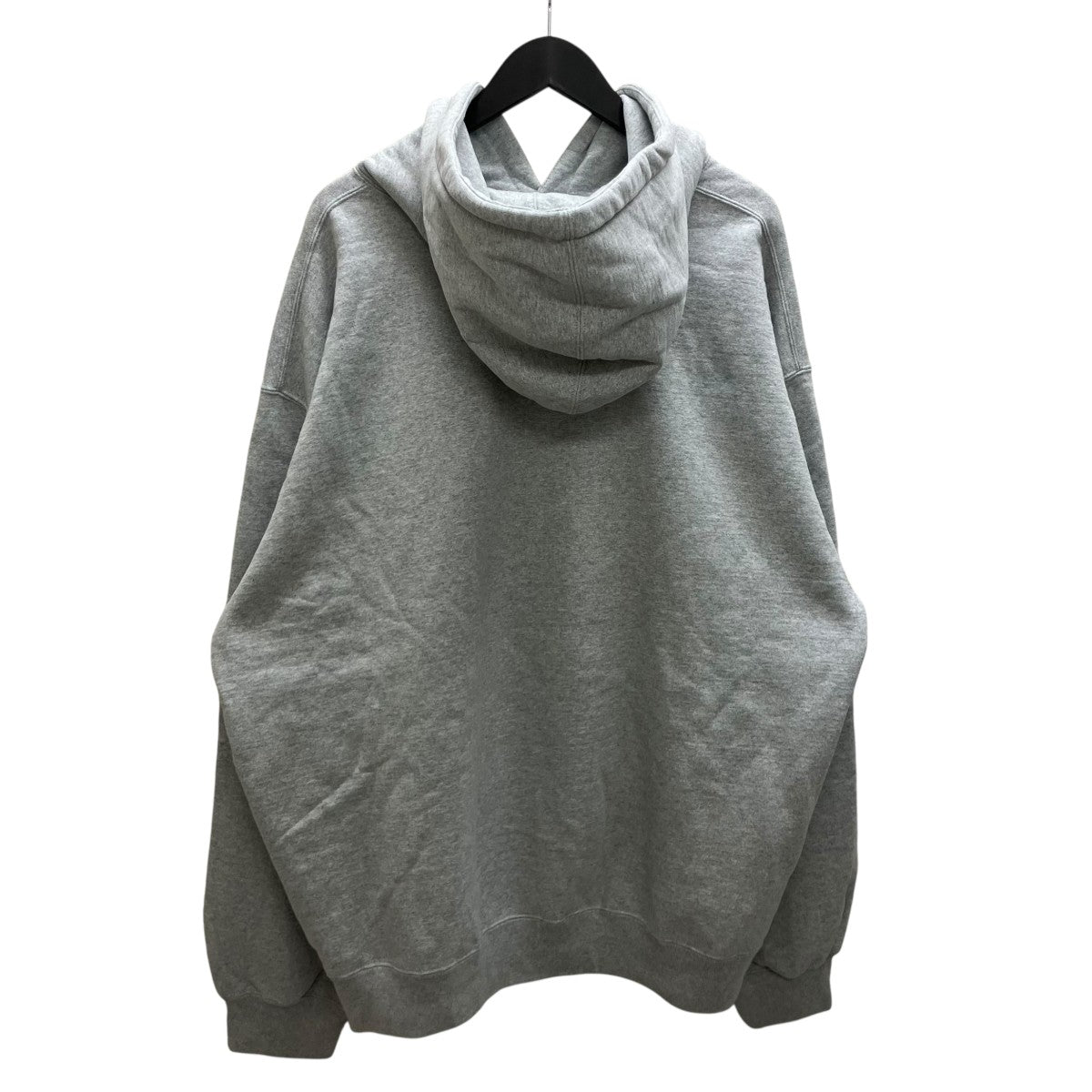 23FW collegiate patchwork leather hooded sweatshirtプルオーバーパーカー