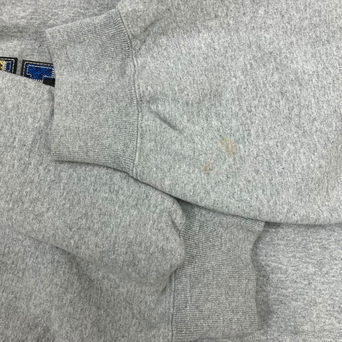 23FW collegiate patchwork leather hooded sweatshirtプルオーバーパーカー