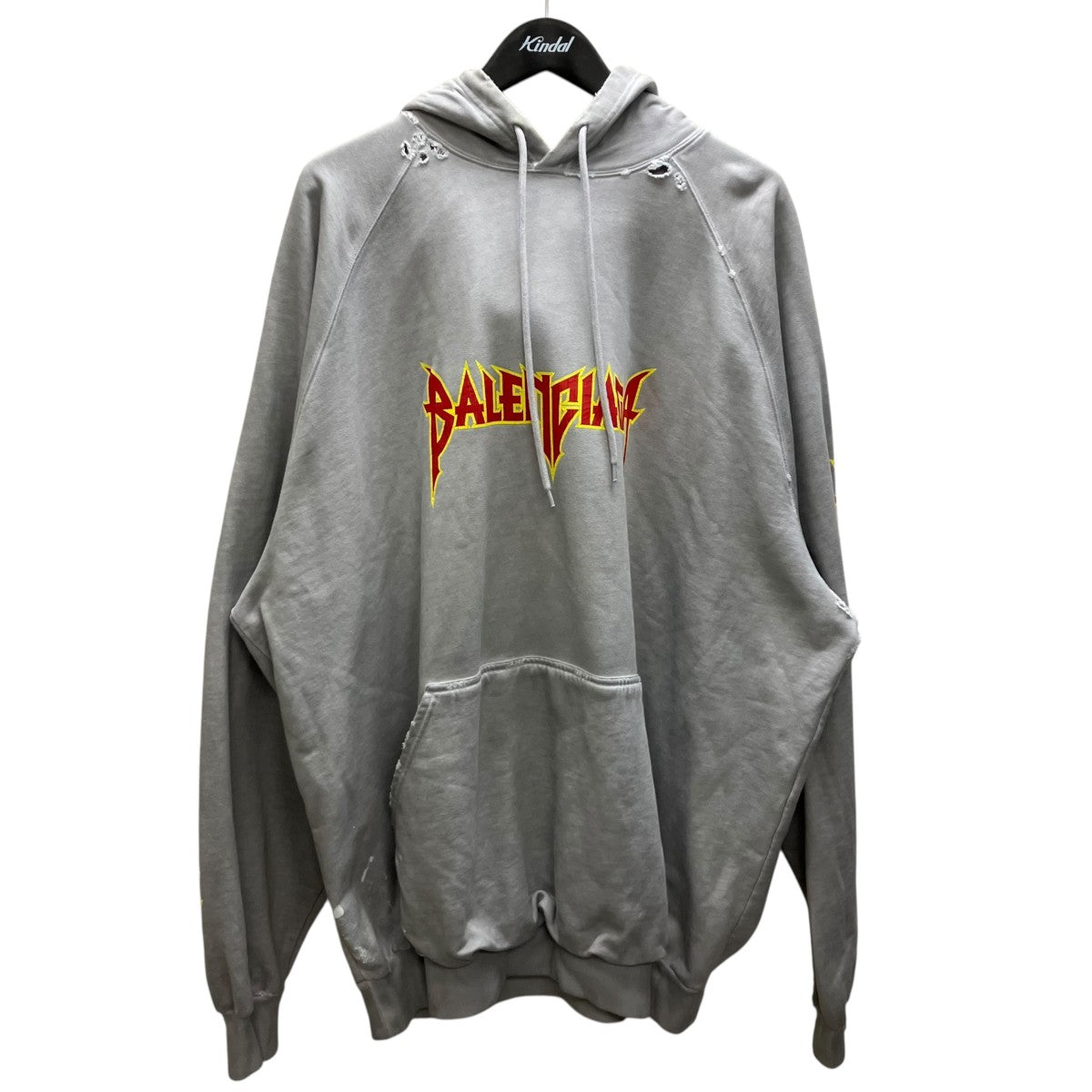 Metal Hoodie Oversized in black me ロゴプリントパーカー