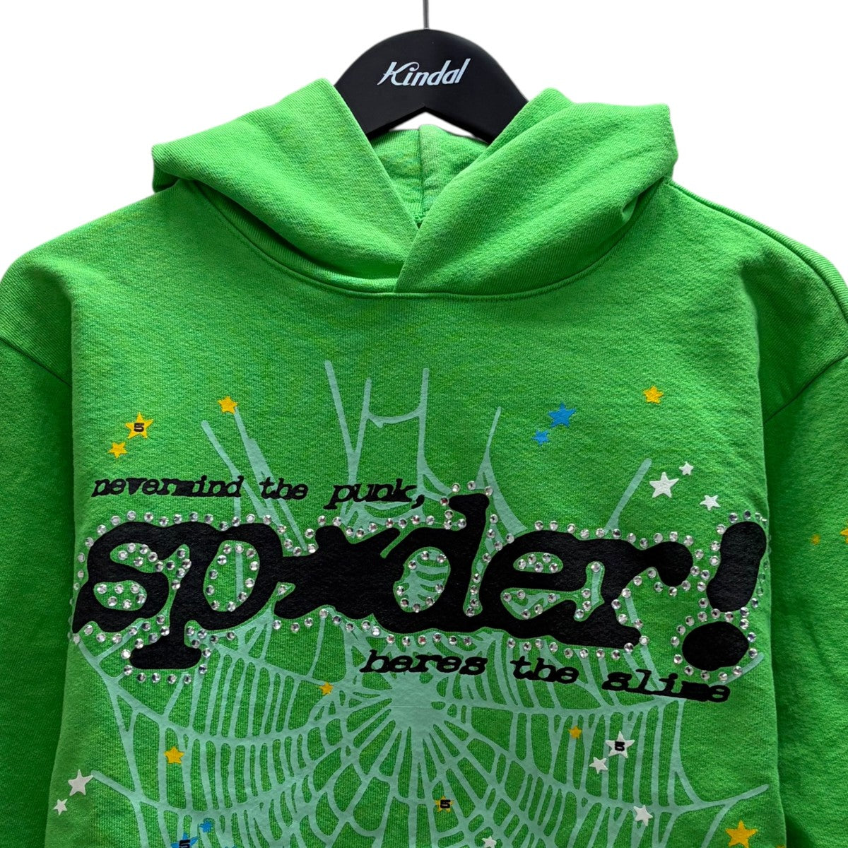 sp5der(スパイダー) 25FW Sp5der Punk V2パーカー グリーン サイズ XS