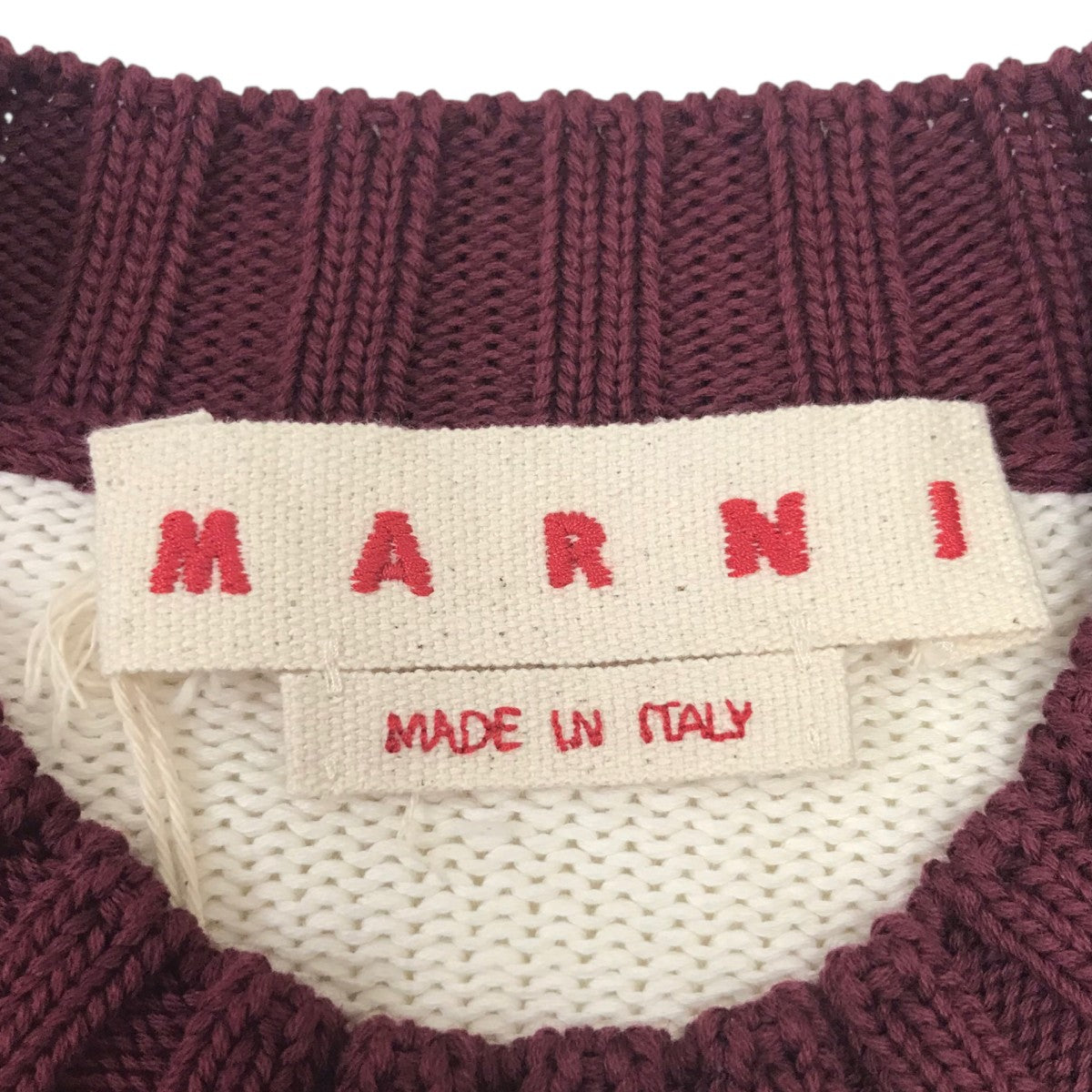 MARNI STRIPED COTTON LONG KNIT GAUGE コットンニット 古着・中古-5枚目のアイテム画像