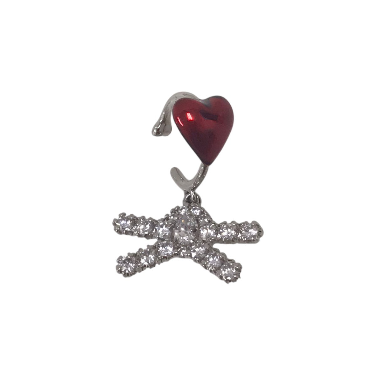 Enamel Heart Bow Lip Ring片耳リップカフ