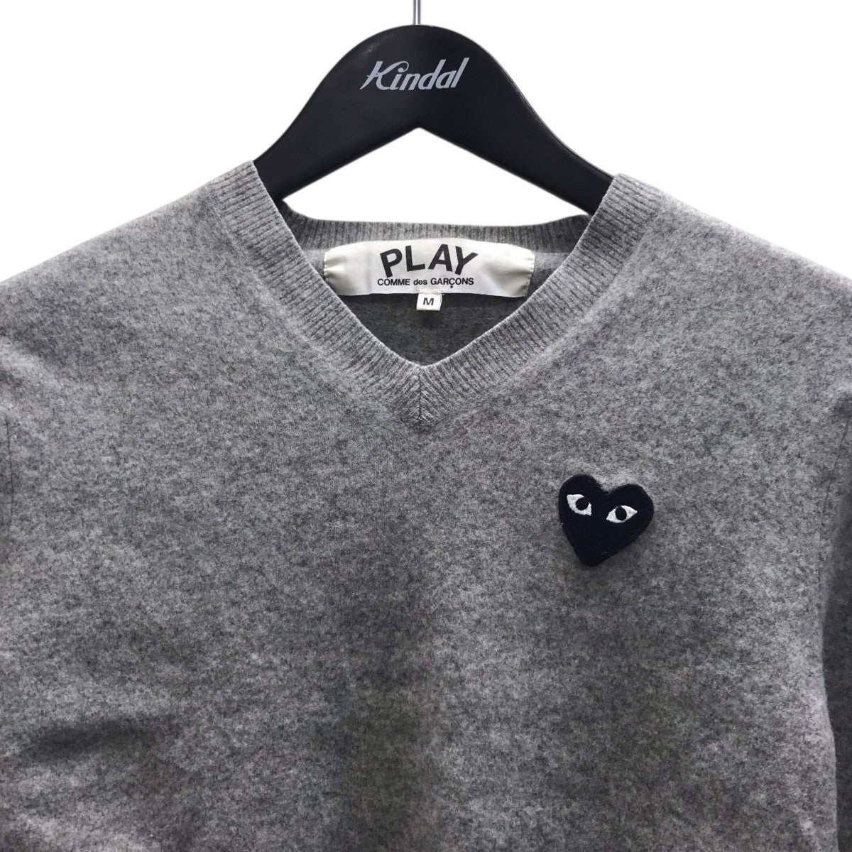 PLAY COMME des GARCONS Vネックニット 古着・中古-3枚目のアイテム画像
