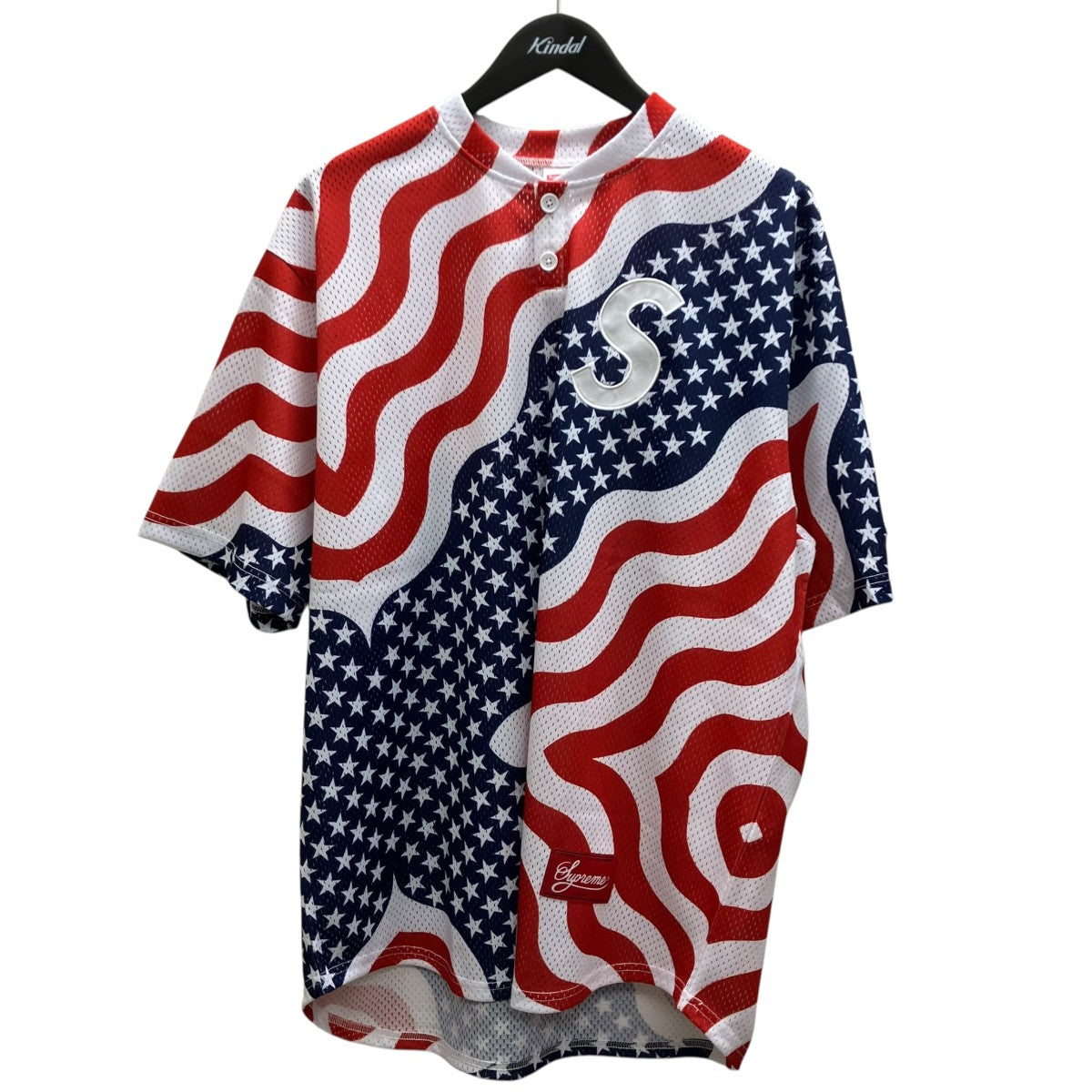 26SSShop S Logo Baseball Henley Flag - New Yorkベースボールシャツ