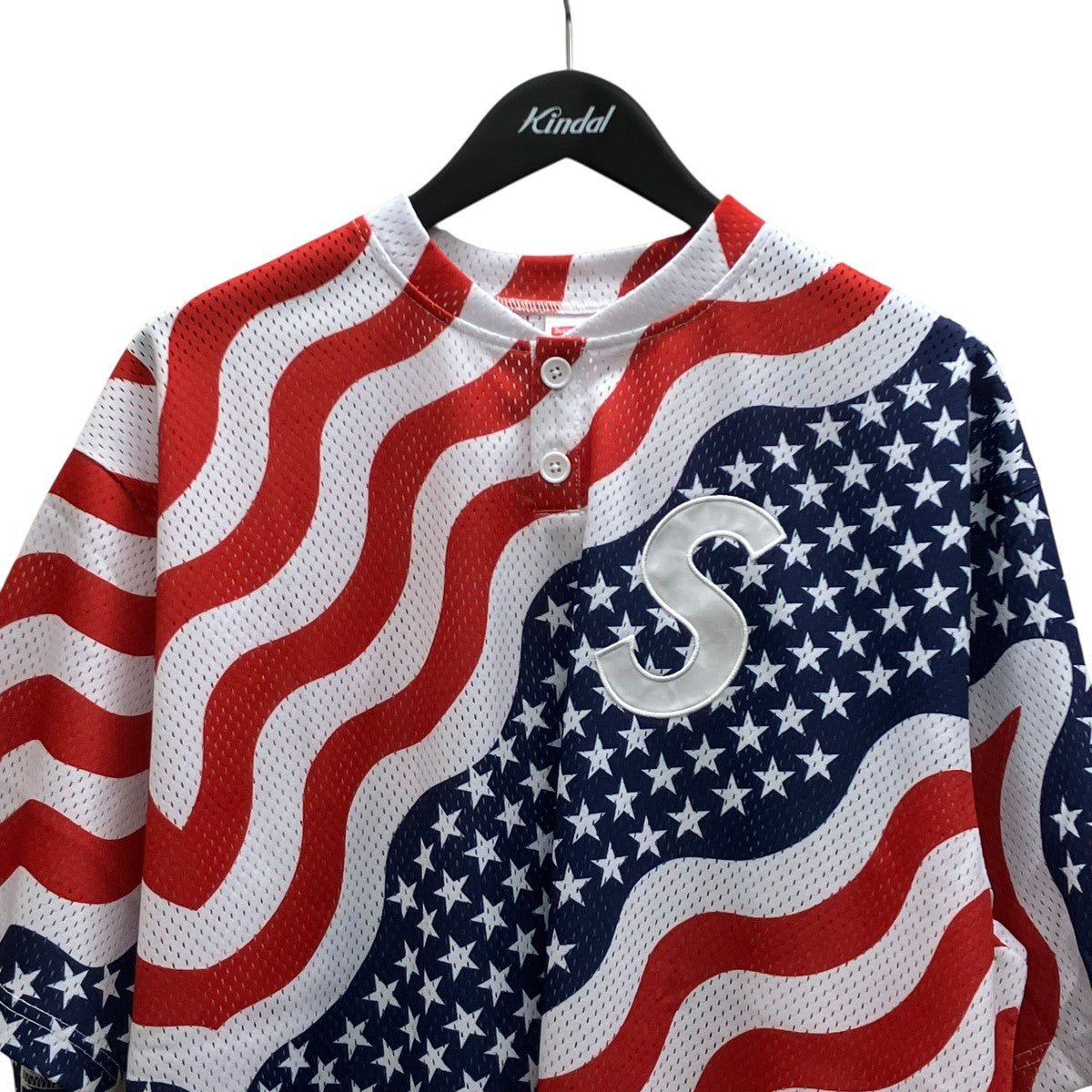 26SSShop S Logo Baseball Henley Flag - New Yorkベースボールシャツ