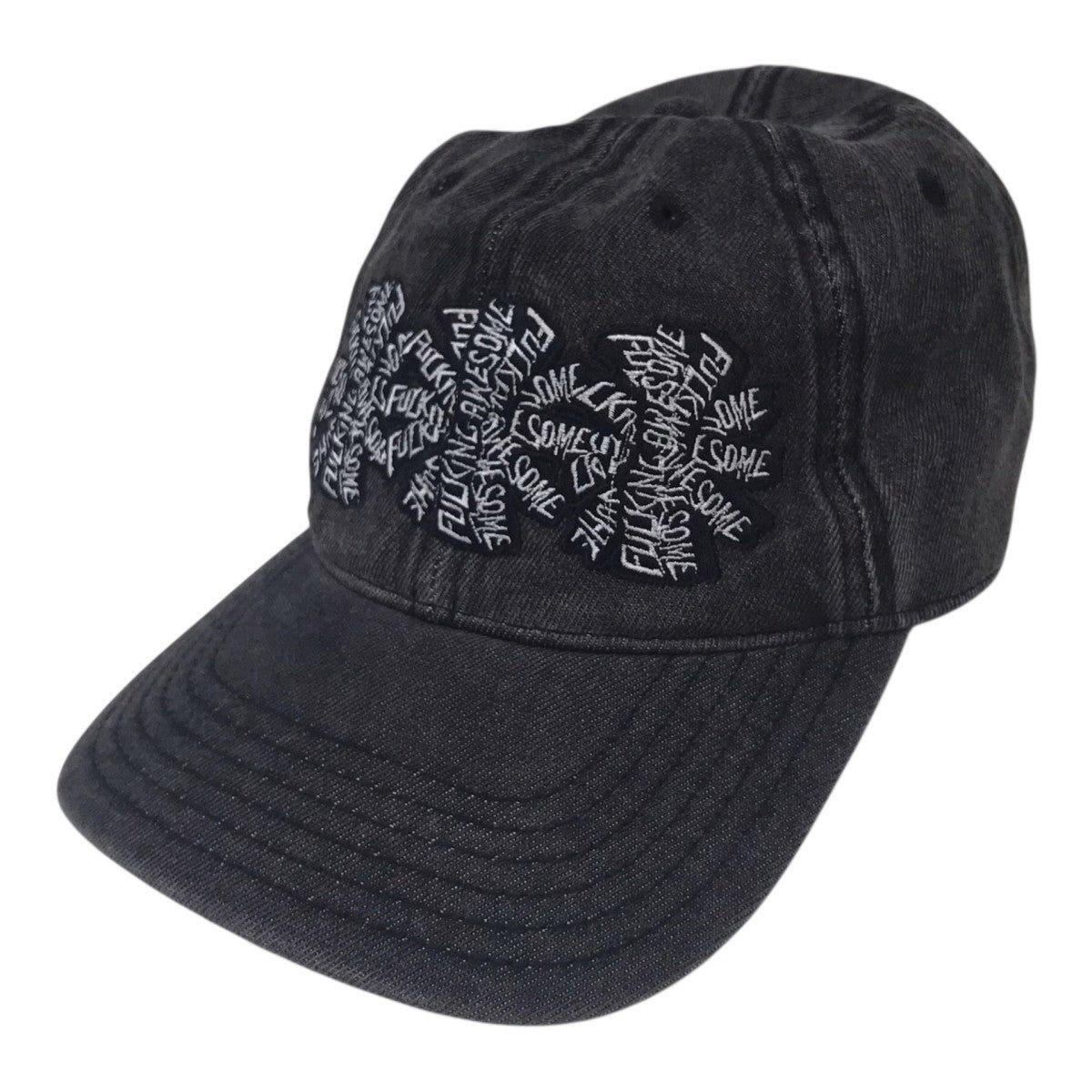 WASHED DENIM 6-PANEL HATロゴ刺繍キャップ