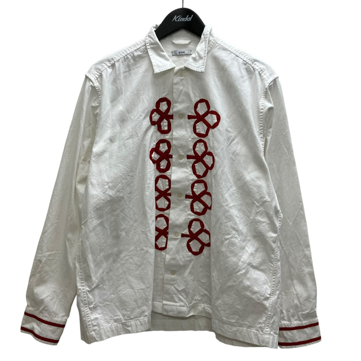 Embroidery Cotton Camp Collar Long Sleeve shirtエンブロイダリー長袖シャツ