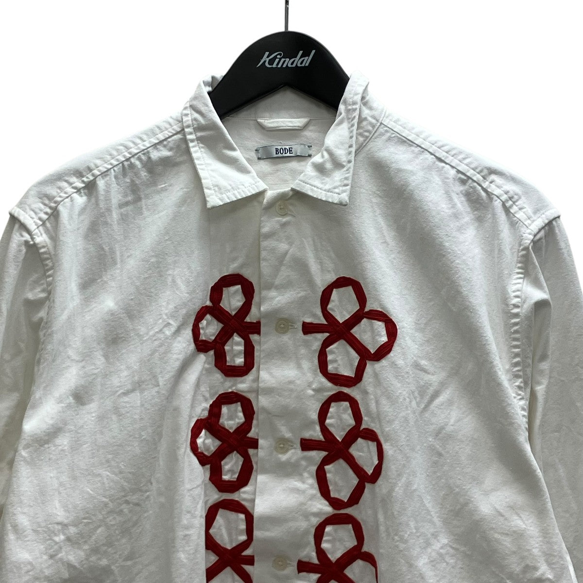 Embroidery Cotton Camp Collar Long Sleeve shirtエンブロイダリー長袖シャツ