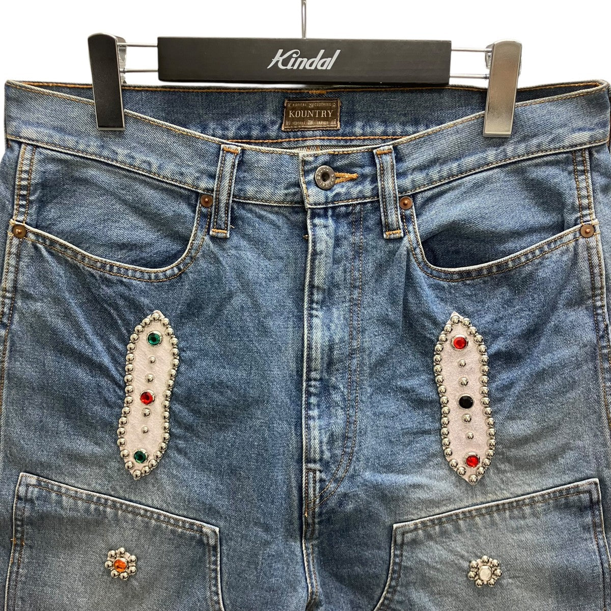 24SS14oz DENIM SHORTS STUDS REMAKE スタッズリメイクデニムハーフパンツ