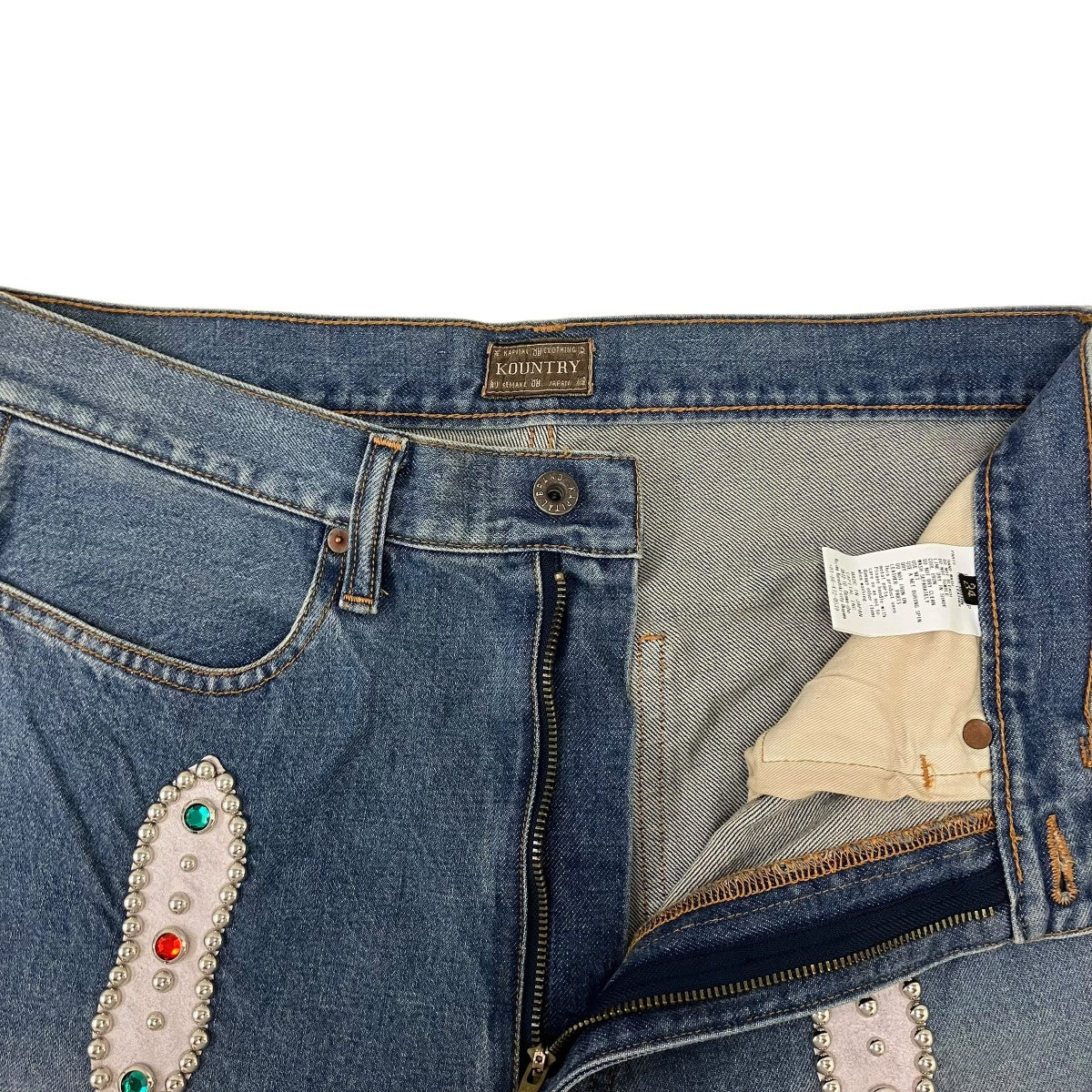 24SS14oz DENIM SHORTS STUDS REMAKE スタッズリメイクデニムハーフパンツ
