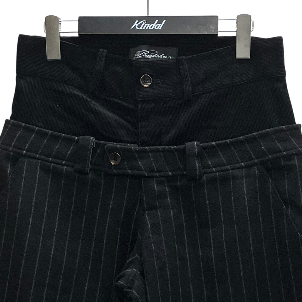 DOUBULE TROUSER PANTドッキングストライプパンツ