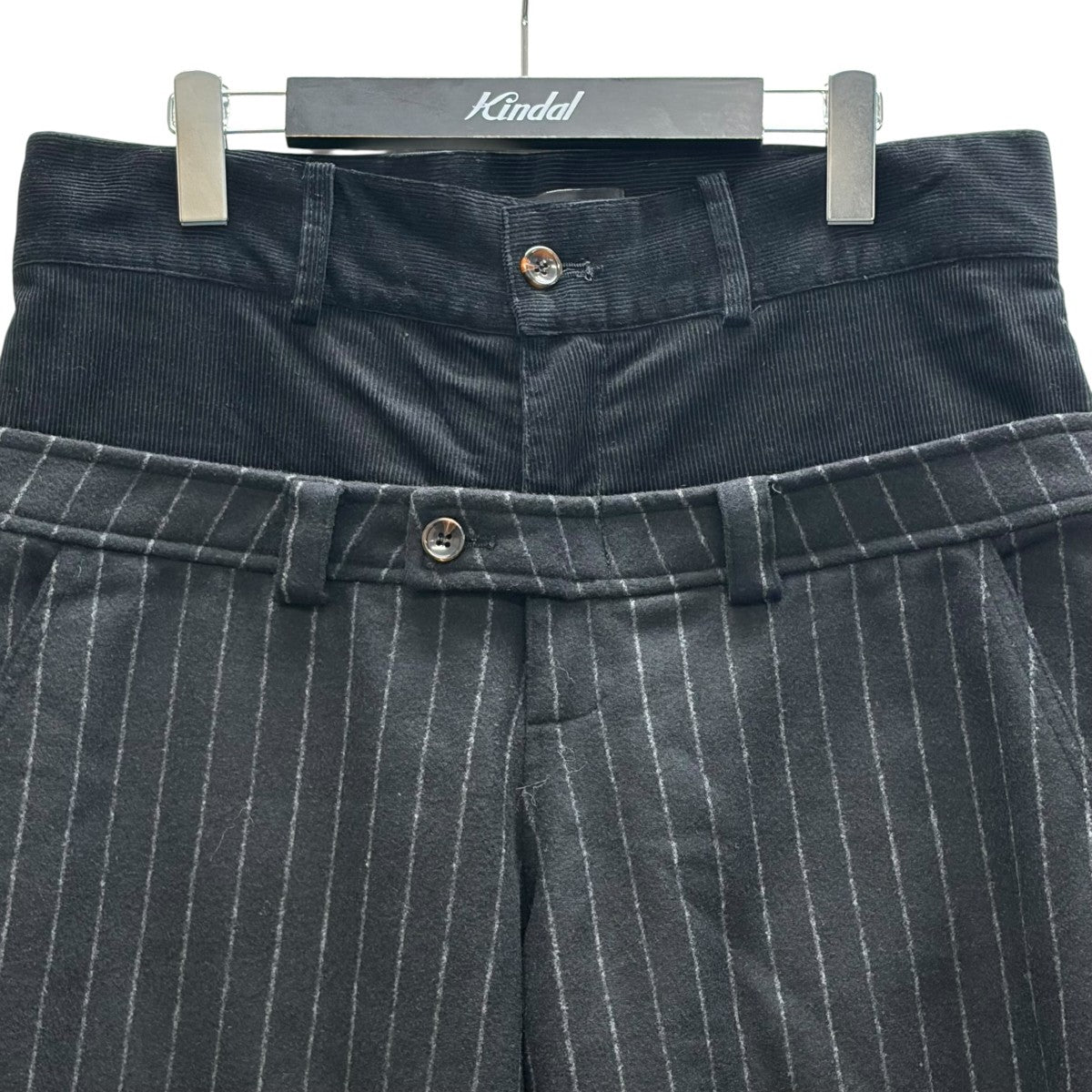 DOUBULE TROUSER PANTドッキングストライプパンツ