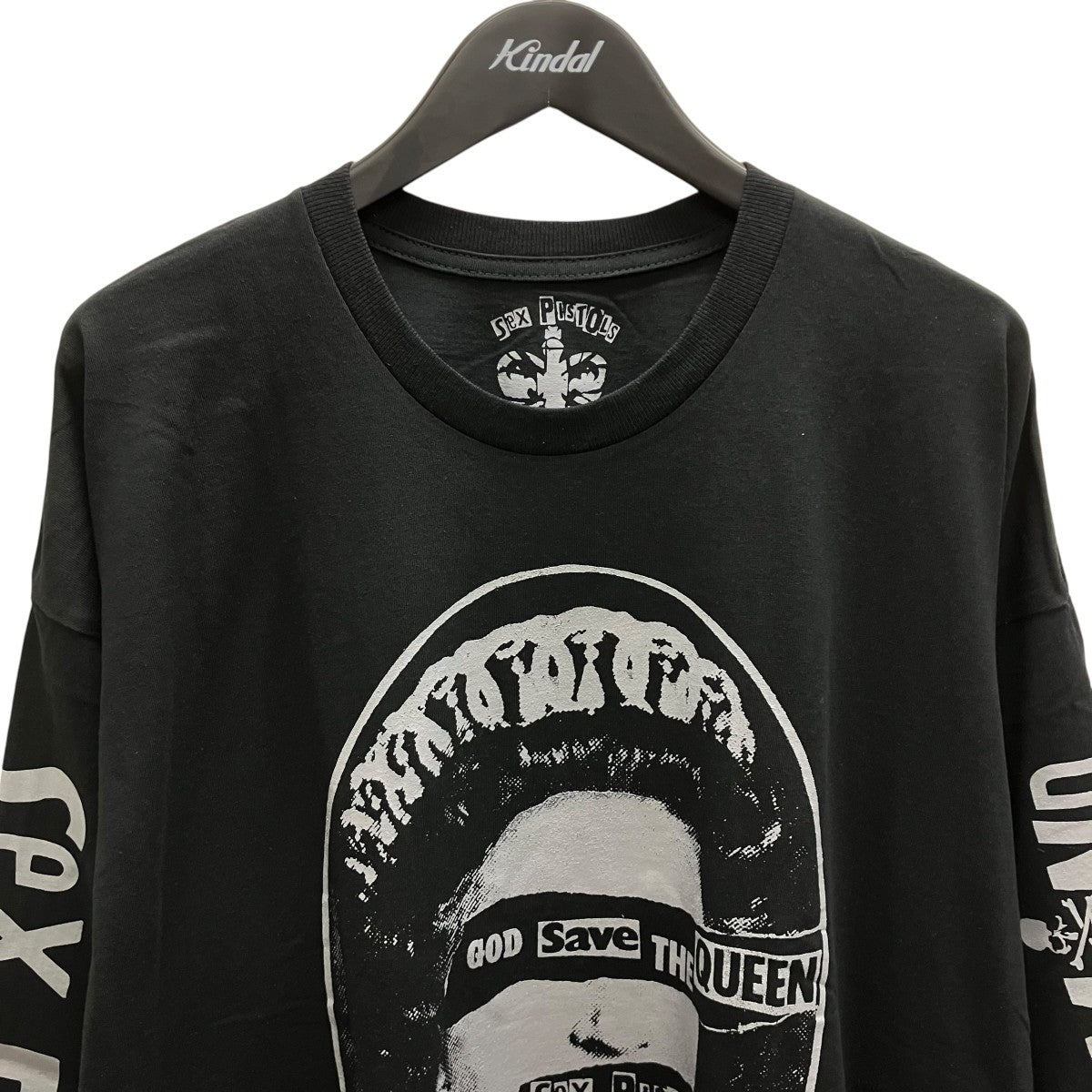 God Save The Queen L-S TeeプリントロングスリーブTシャツ