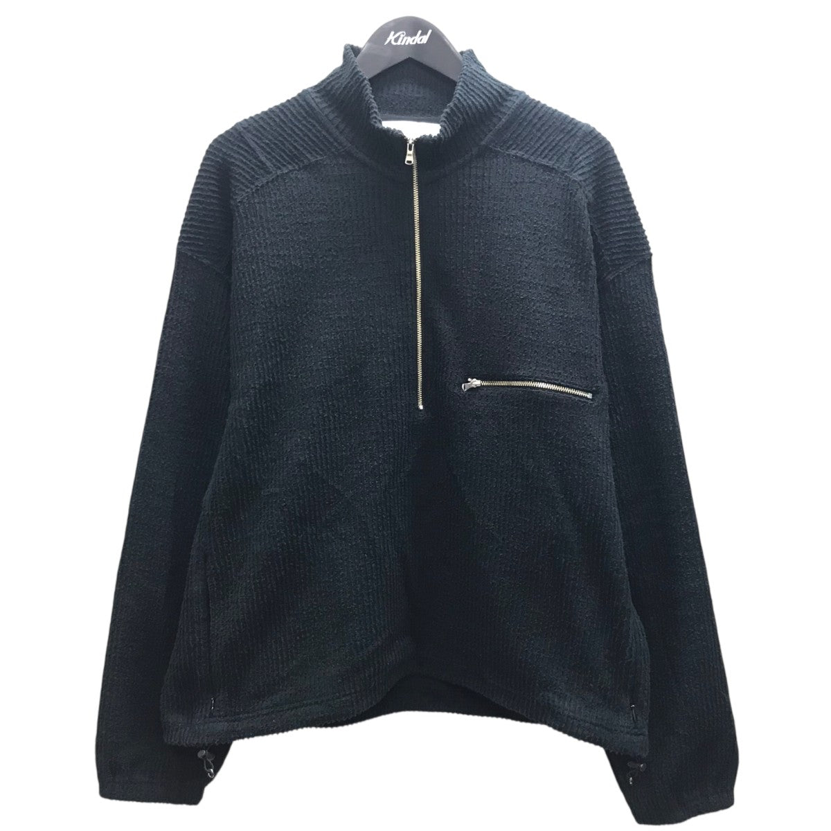 CUT STRIPE HALF ZIP PULL OVER SHIRT ハーフジップシャツ