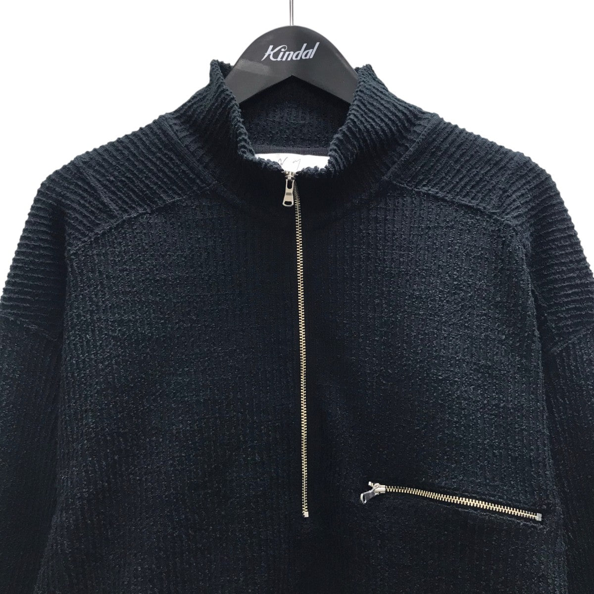 ANCELLM(アンセルム) CUT STRIPE HALF ZIP PULL OVER SHIRT ハーフ