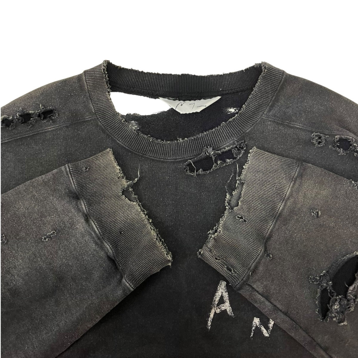 CRASH UNEVEN OVER SWEAT SHIRT ダメージ加工スウェット