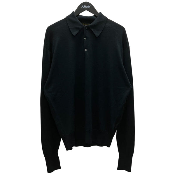 JOHN SMEDLEY×KAPTAIN SUNSHINE ニットポロシャツ ブラック サイズ L