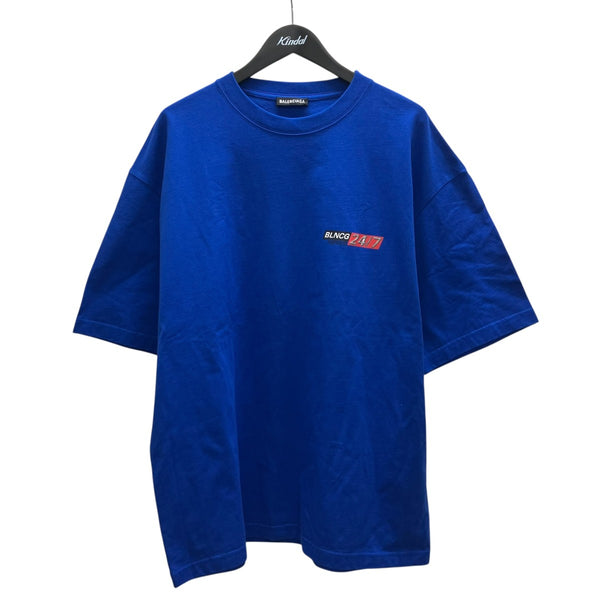 BALENCIAGA(バレンシアガ) プリントTシャツ 612966 ブルー サイズ XL