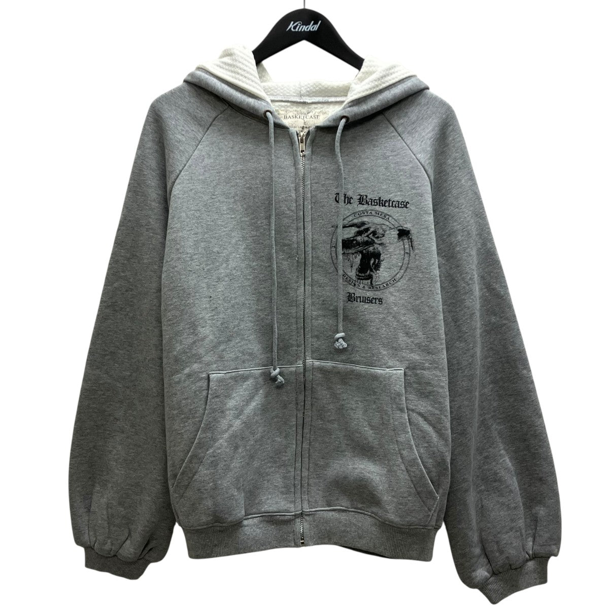 THERMAL LINED ZIP   GREYジップパーカー